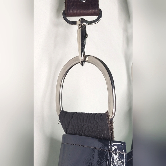 Capisce Bag Oprah Quote Rare Clean Awesome Navy Leather Collectible Look ✅️ - Picture 4 of 5